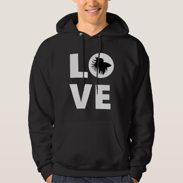 Betta Fish Liebe Betta Fisch Siam Kämpfen Fisch F Hoodie (Vorderseite)