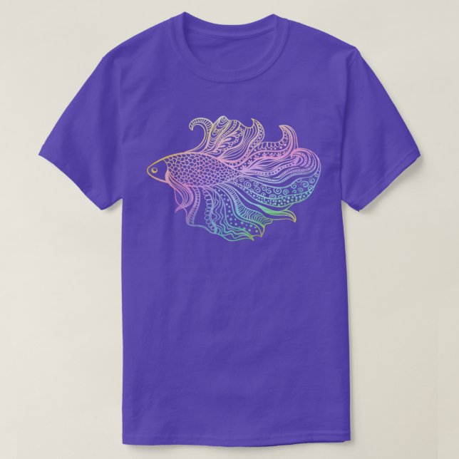Betta Fish Pastel Rainbow T-Shirt (Design vorne)