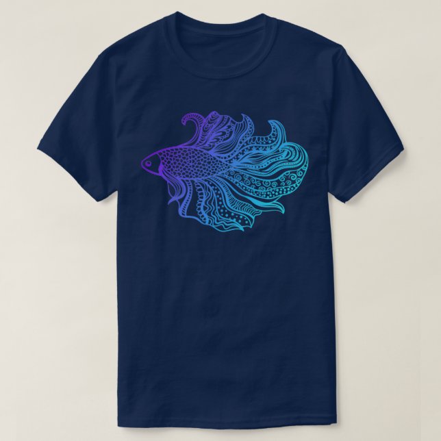 Betta Fish PurpleCyan T-Shirt (Design vorne)