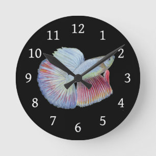 Betta Fish Round Clock Runde Wanduhr