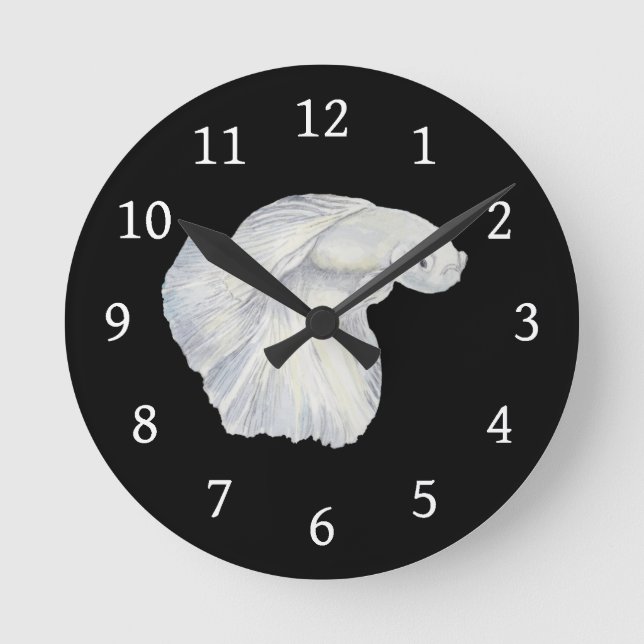 Betta Fish Round Clock Runde Wanduhr (Vorderseite)