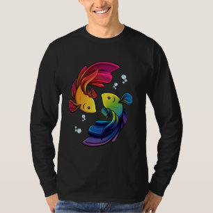 Betta Fish Shirt Regenbogen Betta Siam Kämpfen Fi