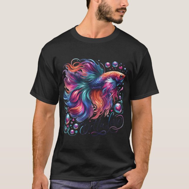 Betta-Liebe - Betta-Fisch-Liebhaber T-Shirt (Vorderseite)