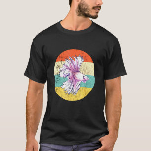 Betta Splendens Fische Siam Kämpfen Fisch Retro S T-Shirt