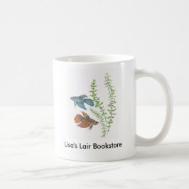 Betta splendens und Rotala Indica weißer Promo Tasse