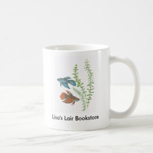 Betta splendens und Rotala Indica weißer Promo Tasse