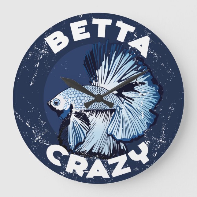 Betta verrückt - handliche Wanduhr (Vorderseite)