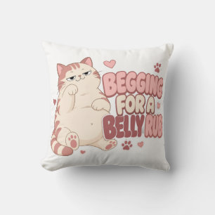Bettelt um eine Bauchmassage Lustige Katze Süße Kissen