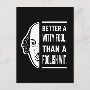 Better a Witty Fool Shakespeare Thespiate Postkarte