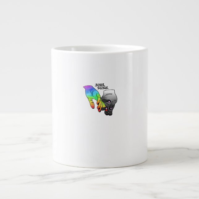Better Together Black Clean Minimal Design  Jumbo-Tasse (Vorderseite)