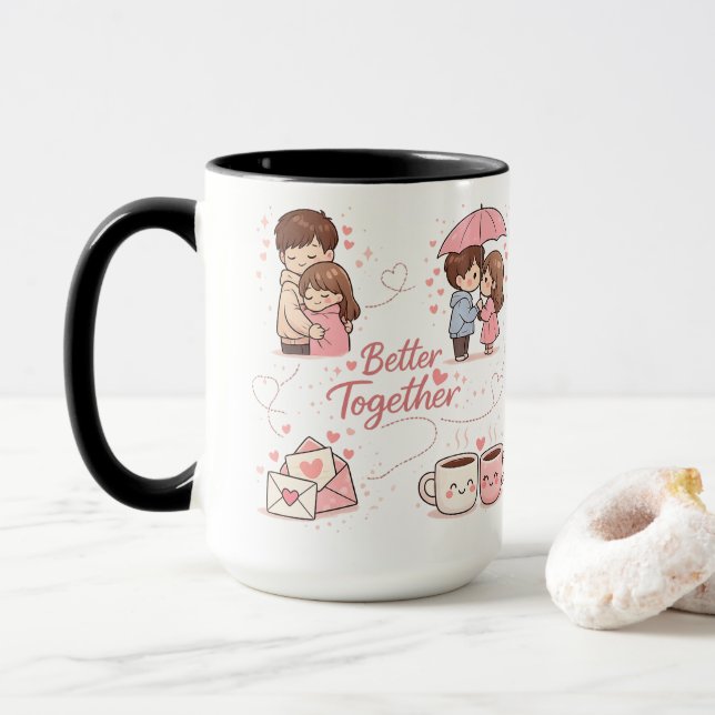 Better Together Coffee Mug – Perfect Romantic Gift Tasse (Mit Donut)