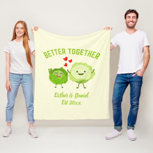 BETTER TOGETHER Cute Cabbage Valentine Couples Fleecedecke (Beispiel)