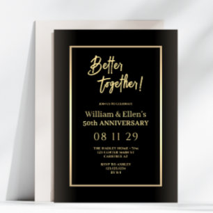 Better Together Golden 50. Hochzeitstag Einladung