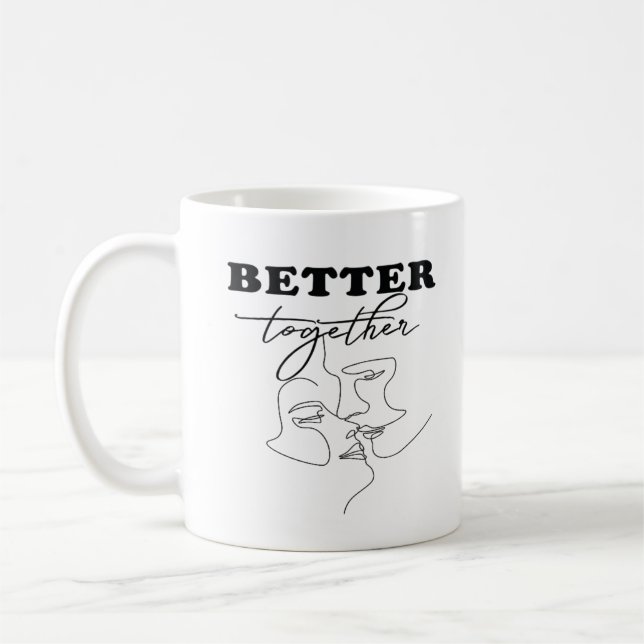 Better Together Kissing Romantic Design  Kaffeetasse (Links)