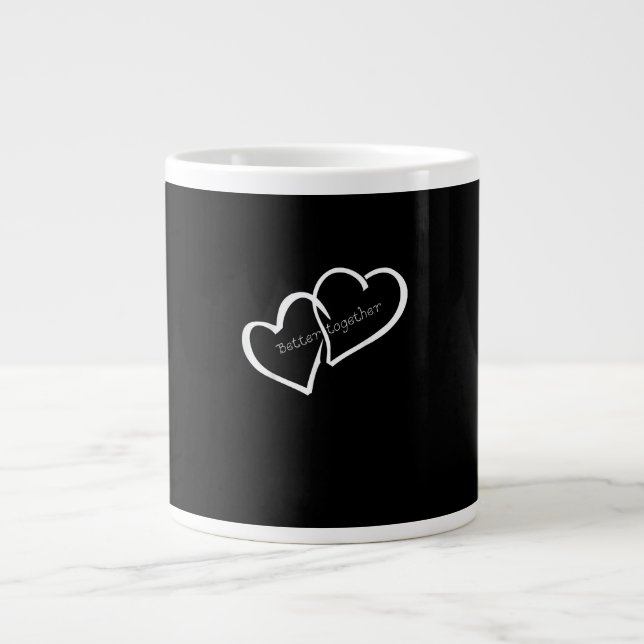 Better Together Long Distance Relationship Modern  Jumbo-Tasse (Vorderseite)