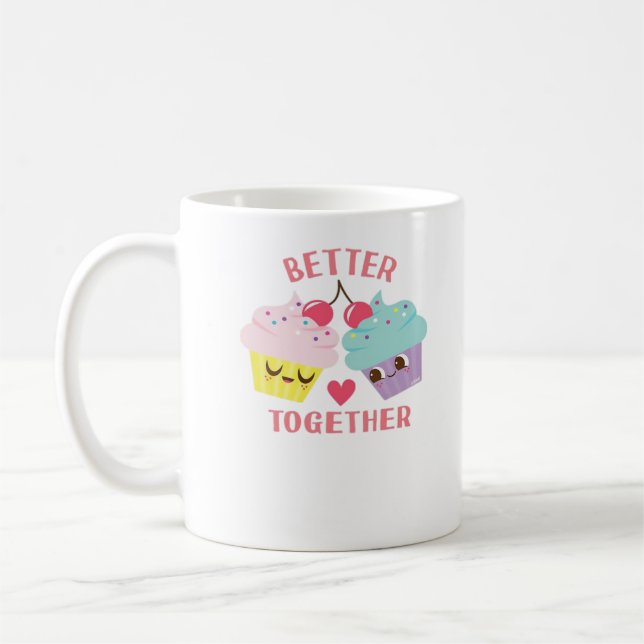Better Together Love Heartfelt Design  Kaffeetasse (Links)