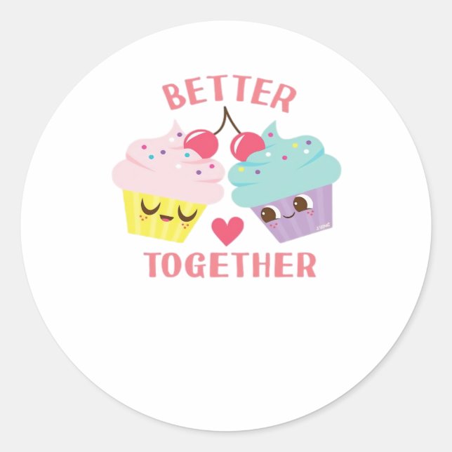 Better Together Love Heartfelt Design  Runder Aufkleber (Vorderseite)