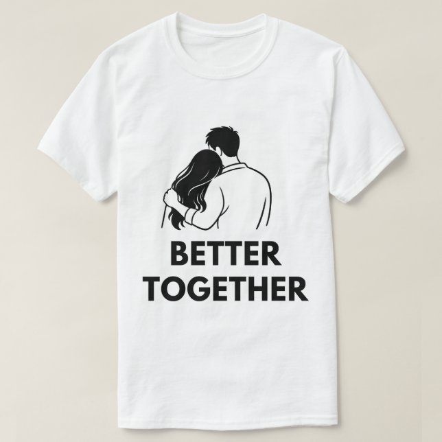 Better Together Minimal Couple Mens T Shirt (Design vorne)