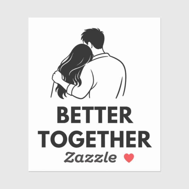 Better Together Minimal Vinyl Sticker (Blatt)