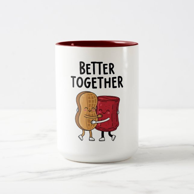 Better Together Peanut and Jelly Zweifarbige Tasse (Mittel)