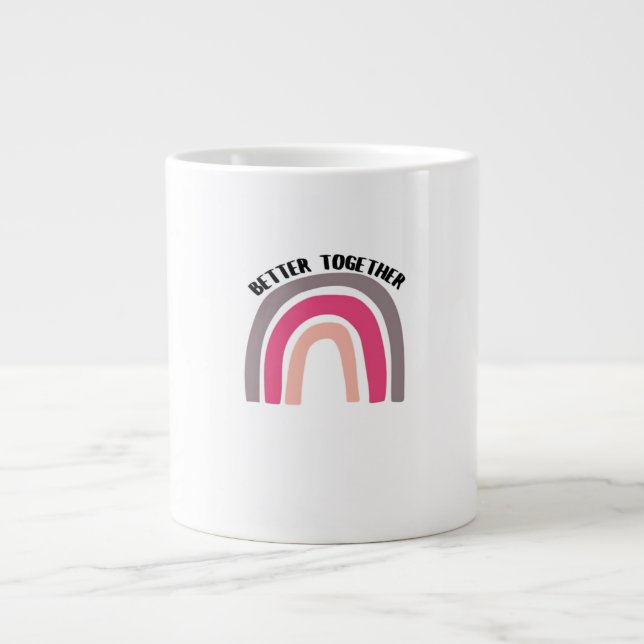 Better Together Rainbow Joyful Aesthetic  Jumbo-Tasse (Vorderseite)