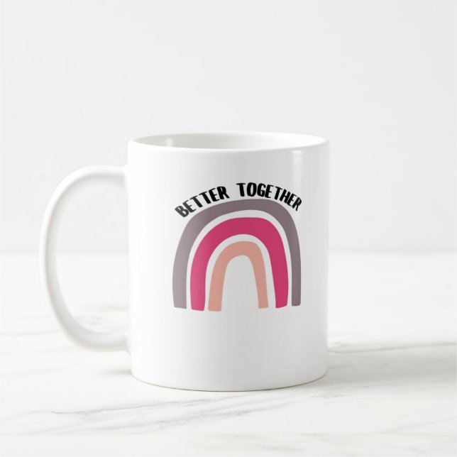 Better Together Rainbow Joyful Aesthetic  Kaffeetasse (Links)