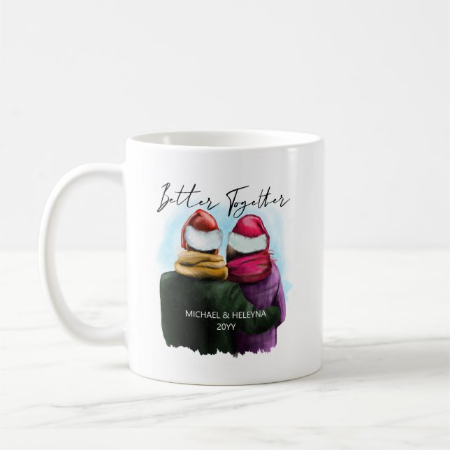 Better Together Script Watercolor CouChristmas Kaffeetasse (Links)