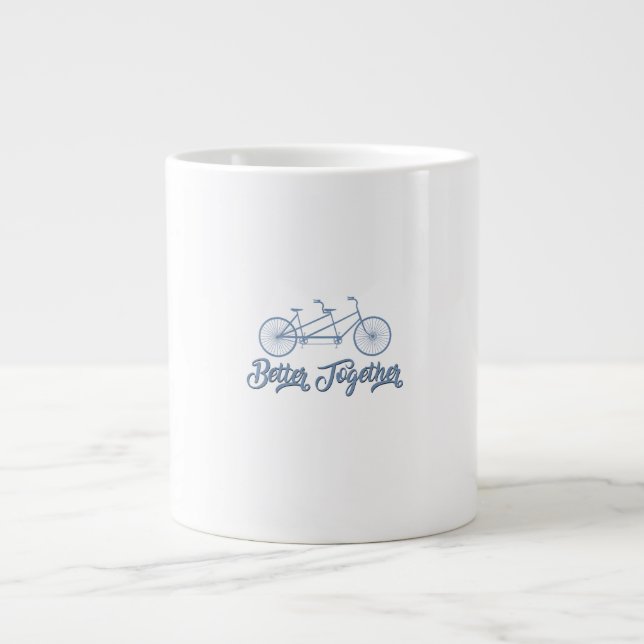 Better Together Tandem Bicycle Cyclist Cycling Gra Jumbo-Tasse (Vorderseite)