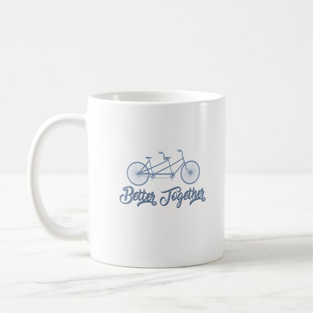 Better Together Tandem Bicycle Cyclist Cycling Gra Kaffeetasse (Links)