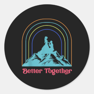Better Together Wedding Groom Bride Husband Ehefra Runder Aufkleber