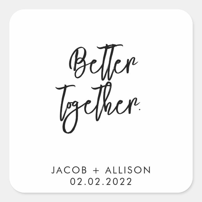 Better Together Wedding Sticker - Elegante Hochzei (Vorderseite)