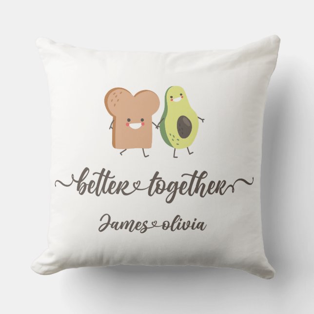 BetterTogether Avocado & Toast Personalized pillow Kissen (Vorderseite)