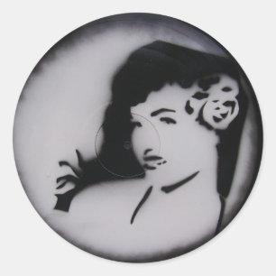 Bettie Page.JPG Runder Aufkleber