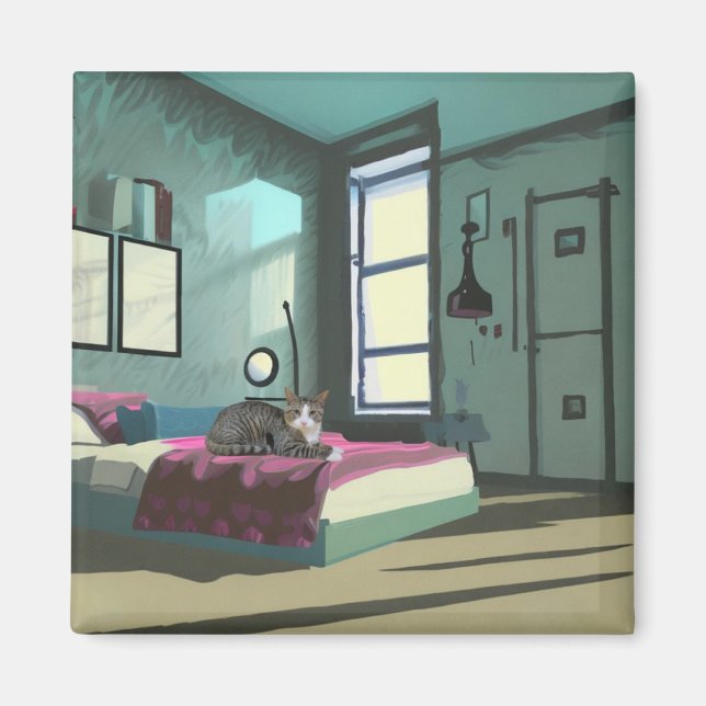 Bettkatze Magnet (Vorne)