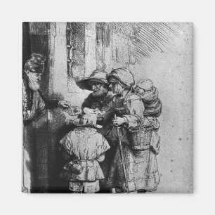 Bettler auf der Türstufe eines Hauses, 1648 Magnet