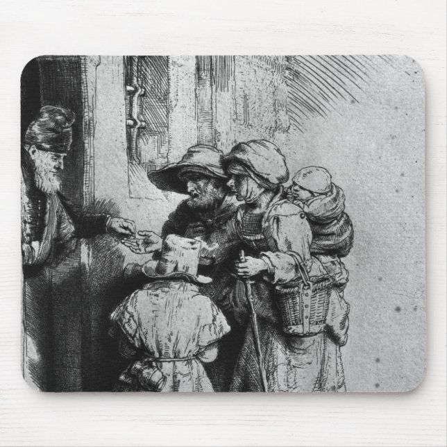 Bettler auf der Türstufe eines Hauses, 1648 Mousepad (Vorne)