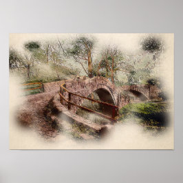 Bettlerbrücke Glaisdale - Atmosphärisches Yorkshir Poster