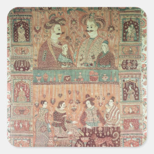 Bettüberwurf mit einheimischen Potentaten Quadratischer Aufkleber