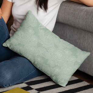 Bettwäsche aus grünem Schlafzimmer mit angesagtem Dekokissen