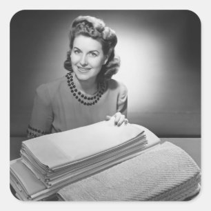 Bettwäsche und Handtücher Quadratischer Aufkleber