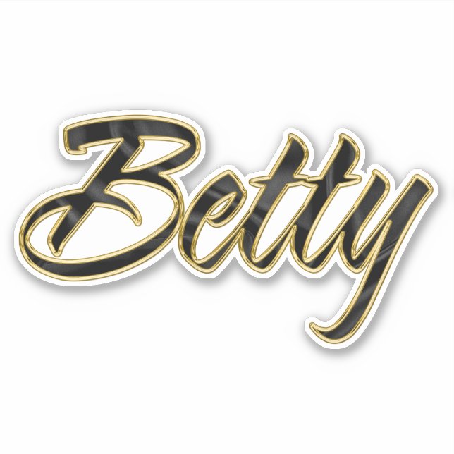 Betty black gold Lettering Aufkleber Sticker (Vorderseite)