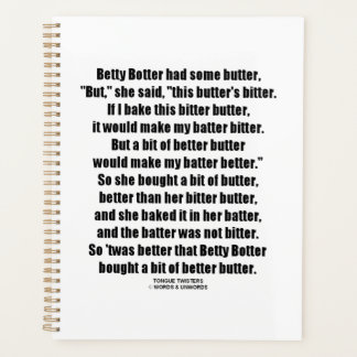 Betty Botter Better Butter Zungenbrecher Planer