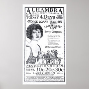 Betty Compson 1922 Vintages Filmanzeigenplakat Poster