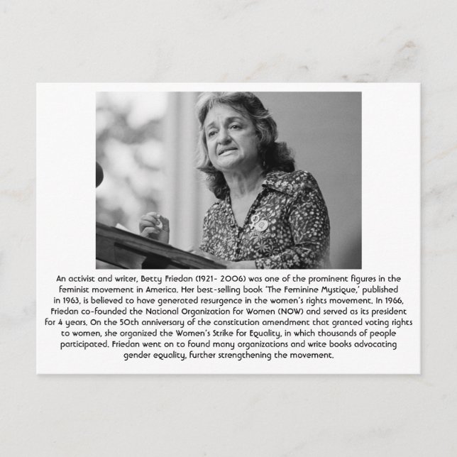 Betty Friedan - Feminist Postkarte (Vorderseite)