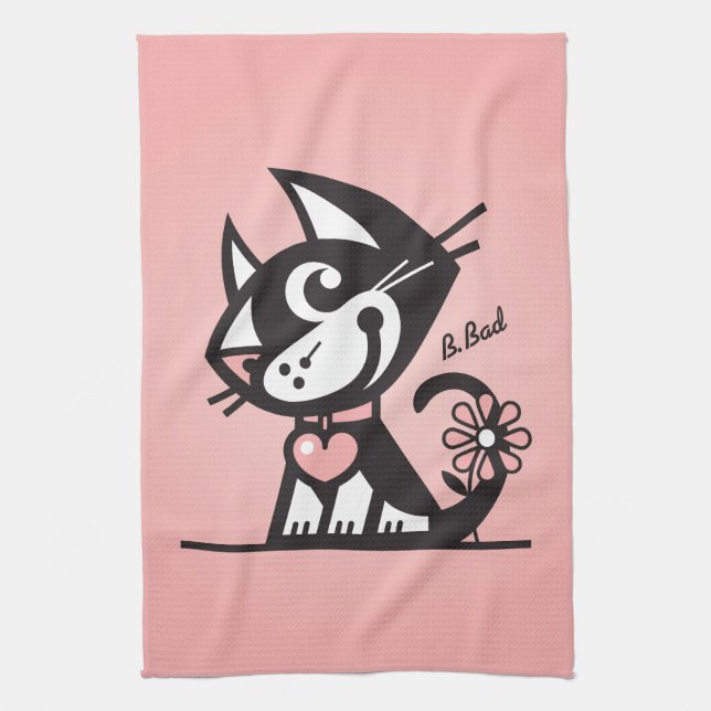 BETTY-SCHLECHT-MIEZEKATZE GESCHIRRTUCH (Vertikal)