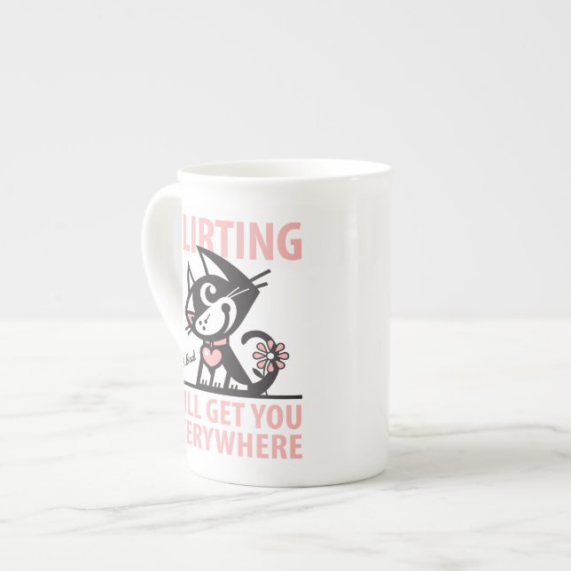 BETTY-SCHLECHT-MIEZEKATZE PROZELLANTASSE (Vorderseite Links)