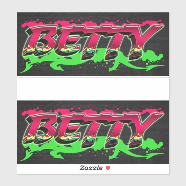 Betty Vorname Name Graffiti Aufkleber Sticker (Blatt)