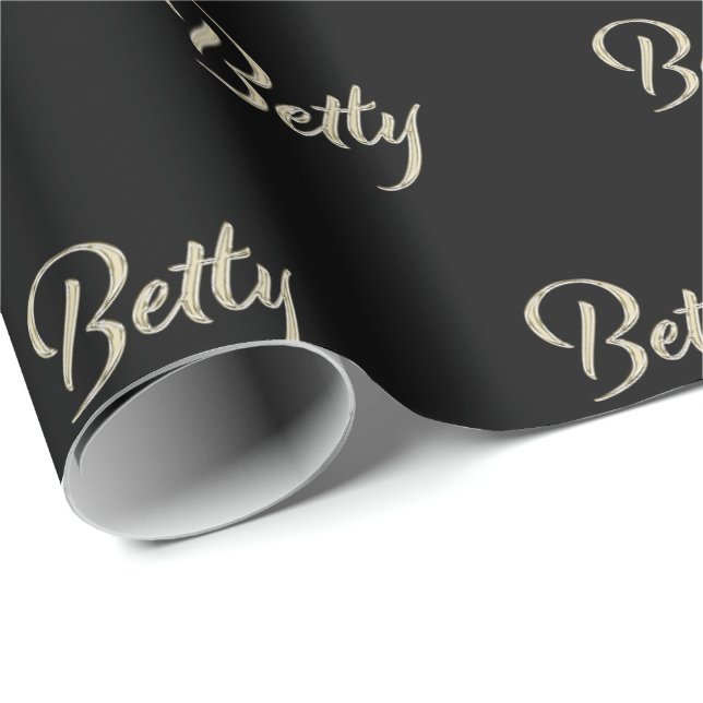 Betty white gold Handwriting Geschenkpapier (Rolleneckpunkt)