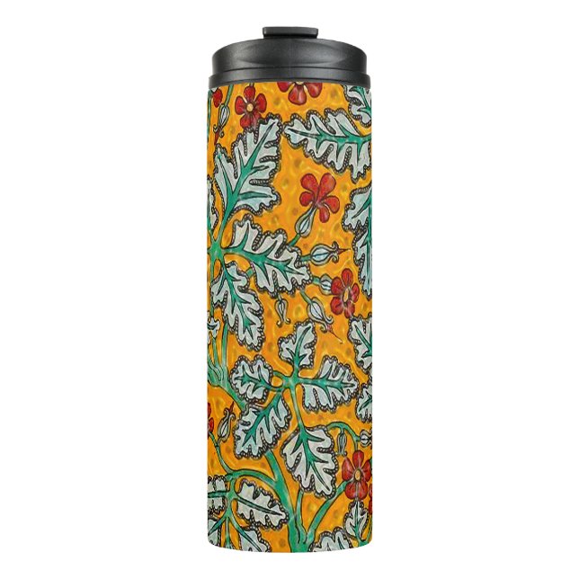 Betty's gelbe Blumen Thermosbecher (Vorderseite)