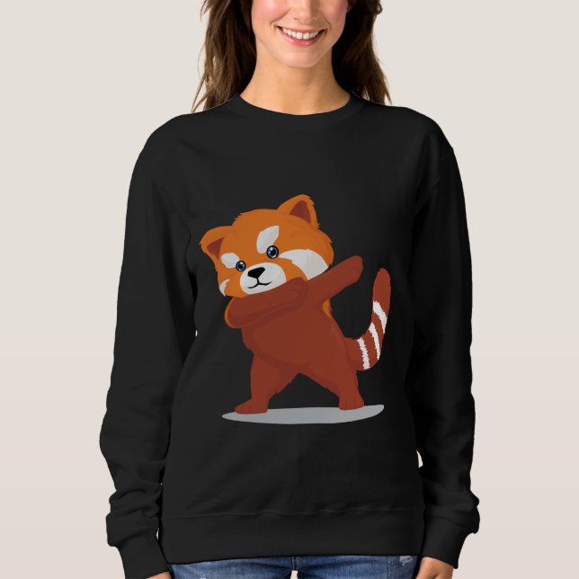 Betupfender Panda - niedliches Kawaii, das roter Sweatshirt (Vorderseite)